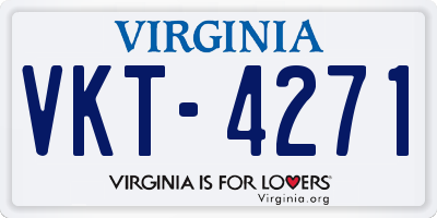 VA license plate VKT4271