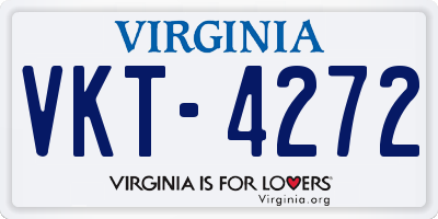 VA license plate VKT4272