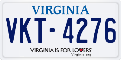 VA license plate VKT4276