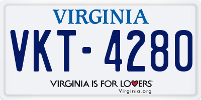 VA license plate VKT4280