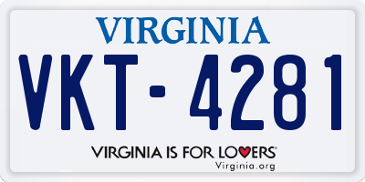 VA license plate VKT4281