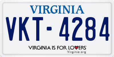 VA license plate VKT4284