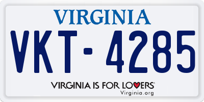 VA license plate VKT4285