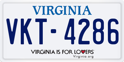 VA license plate VKT4286