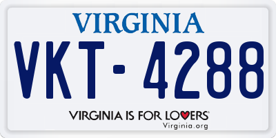 VA license plate VKT4288