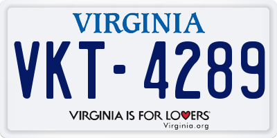 VA license plate VKT4289