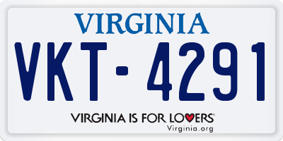 VA license plate VKT4291