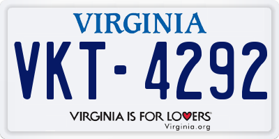 VA license plate VKT4292