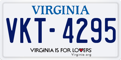 VA license plate VKT4295