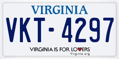 VA license plate VKT4297