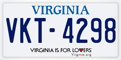VA license plate VKT4298