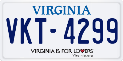 VA license plate VKT4299