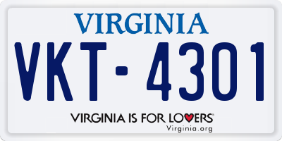 VA license plate VKT4301