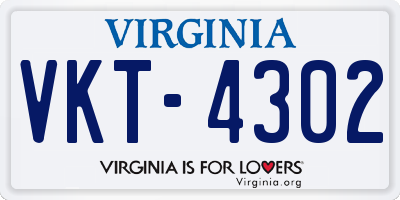 VA license plate VKT4302