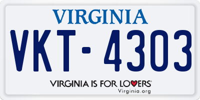 VA license plate VKT4303