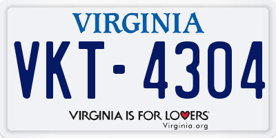 VA license plate VKT4304