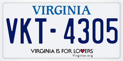 VA license plate VKT4305