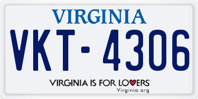 VA license plate VKT4306