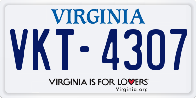 VA license plate VKT4307