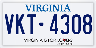 VA license plate VKT4308