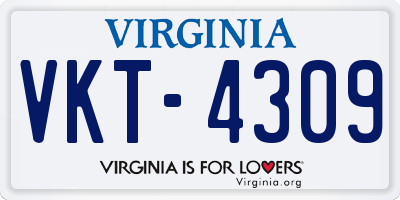 VA license plate VKT4309
