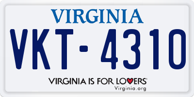 VA license plate VKT4310