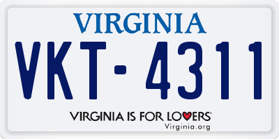 VA license plate VKT4311