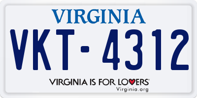 VA license plate VKT4312