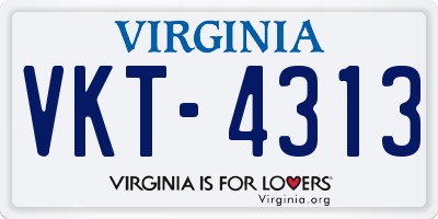 VA license plate VKT4313