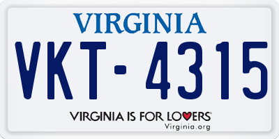 VA license plate VKT4315