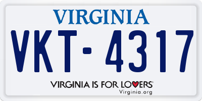 VA license plate VKT4317