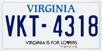 VA license plate VKT4318