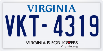 VA license plate VKT4319