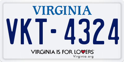 VA license plate VKT4324
