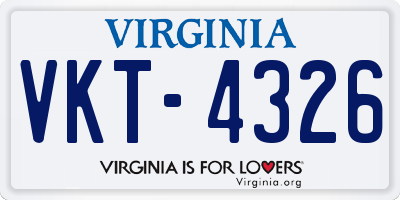 VA license plate VKT4326