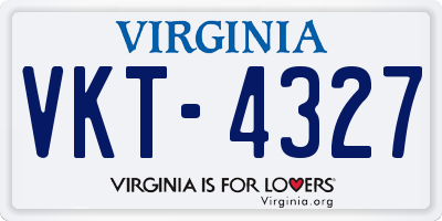 VA license plate VKT4327