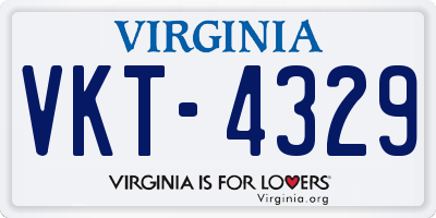 VA license plate VKT4329