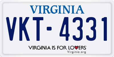 VA license plate VKT4331