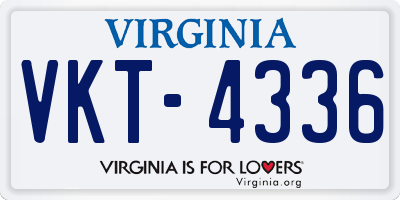 VA license plate VKT4336