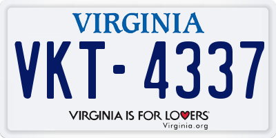 VA license plate VKT4337