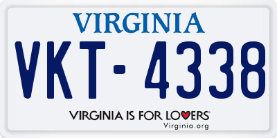 VA license plate VKT4338