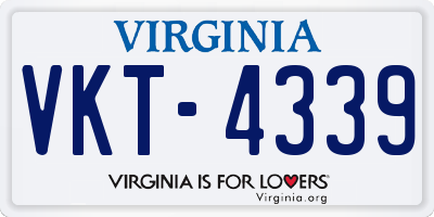 VA license plate VKT4339