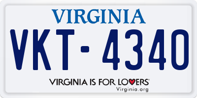 VA license plate VKT4340