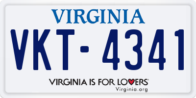 VA license plate VKT4341