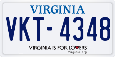 VA license plate VKT4348