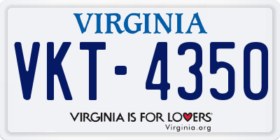 VA license plate VKT4350