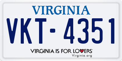 VA license plate VKT4351