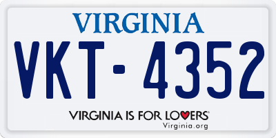 VA license plate VKT4352