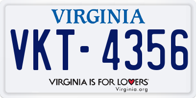 VA license plate VKT4356