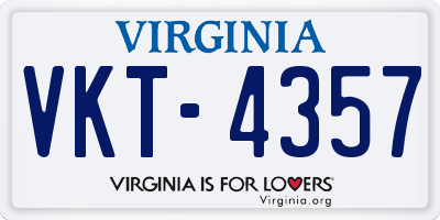 VA license plate VKT4357